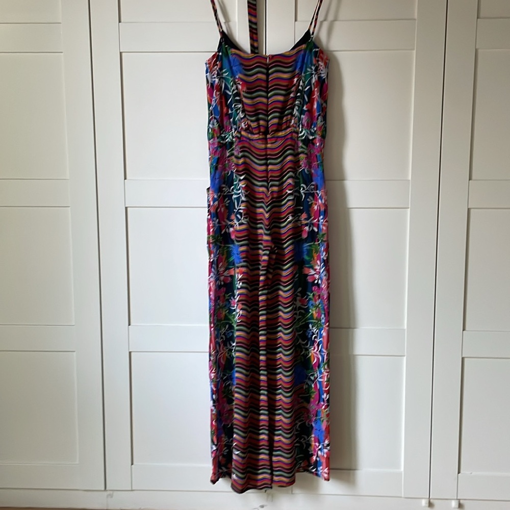 SALONI Loretta Jumpsuit in Meadow Silk Spaghetti Strap Colorful Floral - Picture 6 of 11